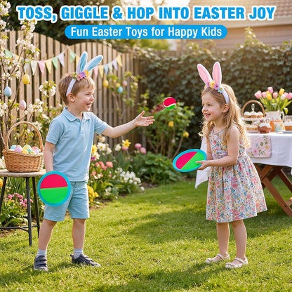 Toss and Catch Ball Game Outdoor Beach Pool Kids Toys outside Lawn Yard Games for 3 4 5 6 7 8 9 10 11 12 Year Old Girls Boys Toys Birthday Gift Easter Basket Stuffers (2 Paddles 2 Balls)